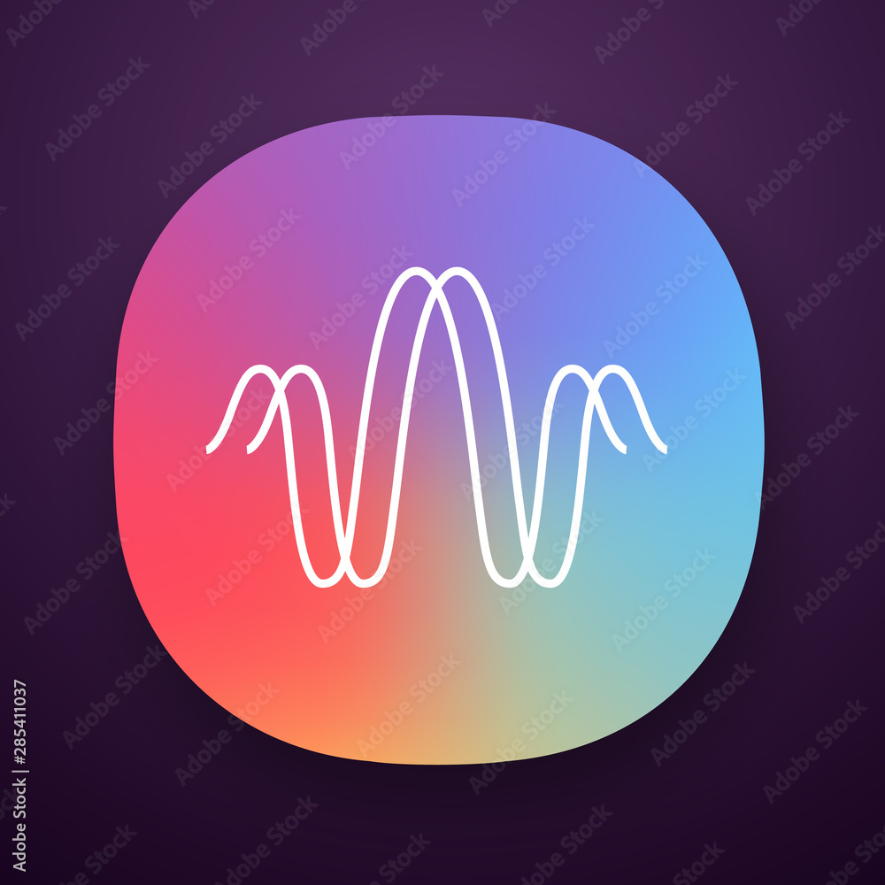 Poster parallel sound waves app icon. digital soundwave. voice recording, radio signal logotype. dj equaliz