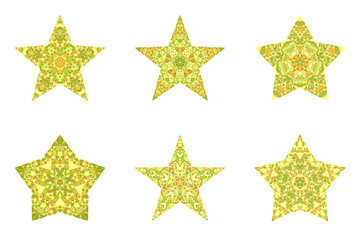Abstract tiled mosaic star logo template collection - ornamental geometrical geometric polygonal vector designs elementss