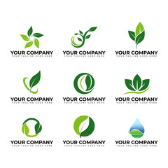 Leaf logo collection, leaf vector icon