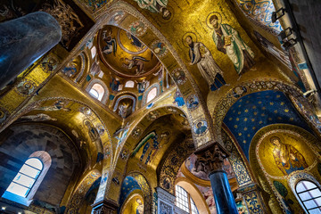 Interior of La Martorana church in Palermo, Sicily, Italy