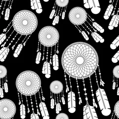 Tafelkleed Dromenvanger patroon naadloos. Dream catcher achtergrond. vector textuur © popaukropa
