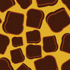 Burnt bread pattern seamless. Spoiled toasted toast background. Food vector texture