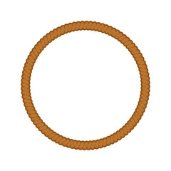 Circle made of rope isolated. round Frame cable vector illustration