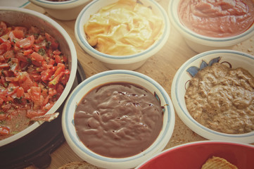Sauce assortment on the table