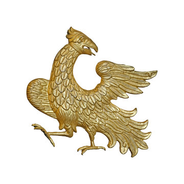 recommend clip art: Golden coat of arms eagle isolated on white background