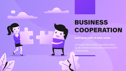 Business Cooperation. Presentation Background with Concept Illustration.