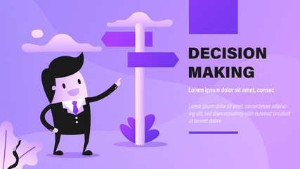 Decision Making. Presentation Background with Concept Illustration.