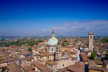 Aerial photography with drone. Church Parrocchia della Nativita di San Giovanni Battista on the...