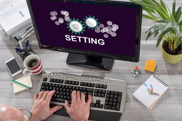 Setting concept on a computer