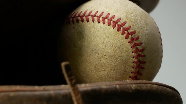 old baseball Glove With Ball