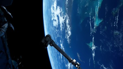 International Space Station - Circa January 2019: Planet Earth seen from the ISS. Space exploration of planet Earth at night. Elements of this video furnished by NASA.