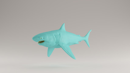 Gulf Blue Turquoise and Orange Great White Shark 3 Quarter Left View