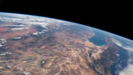 International Space Station - Circa January 2019: Planet Earth seen from the ISS. Space exploration of planet Earth at night. Elements of this video furnished by NASA.