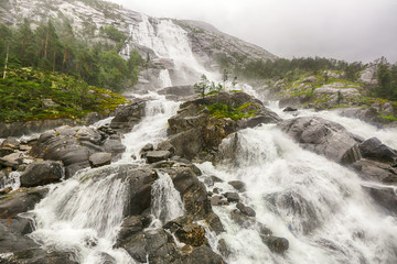 Fototapeta na wymiar Waterfall Langfoss ( Etne), Norway