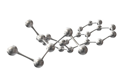 Difficult molecule on a white background. 3d illustration