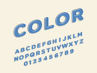 Retro font and alphabet. Stock vector illustration