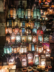 Oriental Ramadan lanterns Fanous in Khan El Khalili old Cairo, Egypt © mohamed