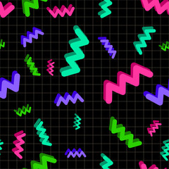 Seamless bright pattern in memphis studio style