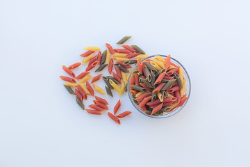 vegetable spaghetti pasta on a light background