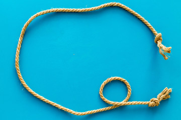 isolated rope mockup on blue background top view