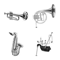 Vector design of music and tune symbol. Collection of music and tool vector icon for stock.