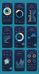 Vector graphics set mobile infographics. Stock vector