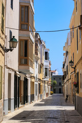 Fototapeta na wymiar Street of Ciutadella town, Menorca, Spain