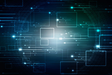 2d illustration Abstract futuristic electronic circuit technology background