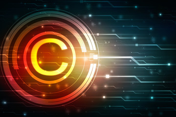 2d illustration copyright symbol concept 