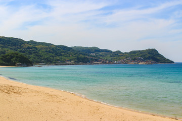 Fototapeta na wymiar 大浜海水浴場　Ohama Beach　山口県長門市　yamaguchiken nagatoshi