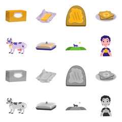 Isolated object of creamy and product logo. Collection of creamy and farm stock vector illustration.