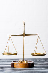 Scales of Justice on the table