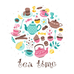 tea time circle composition