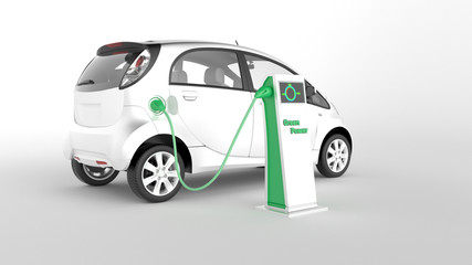 Automobile elettrica ecologica o ibrida in carica - 285423633