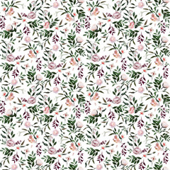 beautiful hand-painted artistic romantic floral seamless pattern