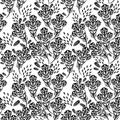 vector seamless pattern with leaves