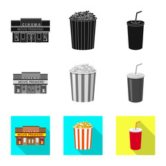 Vector design of television and filming icon. Collection of television and viewing stock symbol for web.