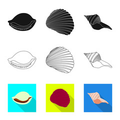 Vector design of animal and decoration logo. Collection of animal and ocean stock symbol for web.