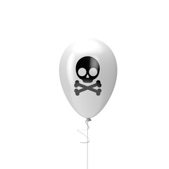 Halloween balloon with skull and cross bone. 3D Render