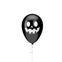 Halloween balloon with spooky face. Happy halloween decotation. 3D Render