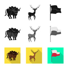 Isolated object of traditional and tour sign. Collection of traditional and landmarks stock symbol for web.