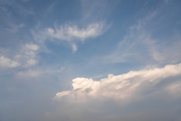 Sunny blue sky with lots of beautiful clouds