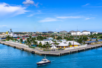 Fototapeta na wymiar Bay of Water in Freeport City, Grand Bahama, Bahamas