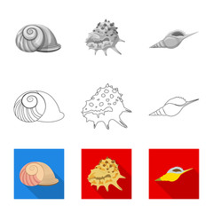 Isolated object of animal and decoration icon. Set of animal and ocean stock vector illustration.