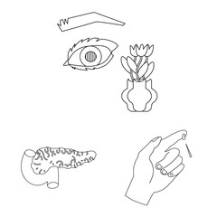 Isolated object of mellitus and diabetes symbol. Collection of mellitus and diet stock symbol for web.