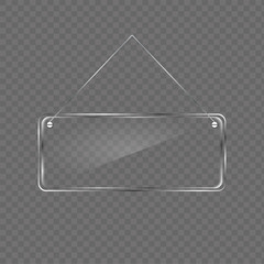 Glass frame in realistic style. Vector.