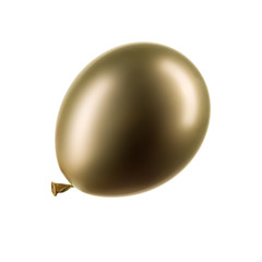 Single golden helium balloon, element of decorations