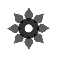 Light black abstract geometric flower logo template. Business abstract icon isolated on white. Use for logo, sign, symbol, web, label, icon. Vector illustration