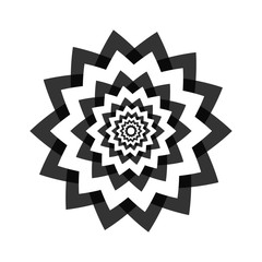 Light black abstract geometric flower logo template. Business abstract icon isolated on white. Use for logo, sign, symbol, web, label, icon. Vector illustration