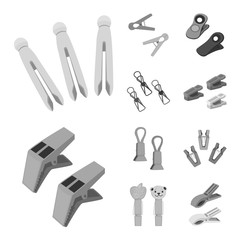 Vector design of hang and collection logo. Collection of hang and pins vector icon for stock.